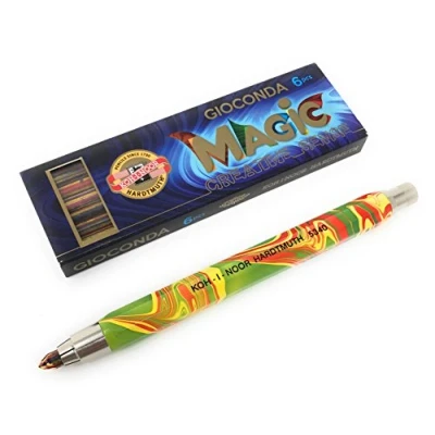 Bild av KOH I NOOR Mekanisk metallpenna med blyvässare bly tjocklek: 5,6 mm magisk (flerfärgad) 1 Magicstift 6 flerfärgade färger