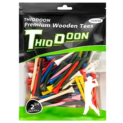 Bild av THIODOON Blandade färg trä golf t shirts förpackning med 100 tillbehör för golfträning sport dam herr barn 54 mm 70 83