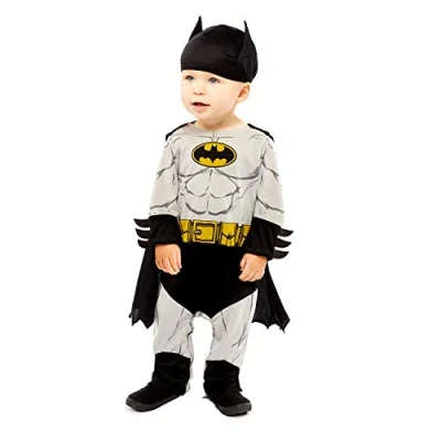 Bild av Amscan 9906709 Baby Småbarn Warner Bros Klassisk Batman Maskerad Kostym (12 18 månader), Unisex Barn, Grå