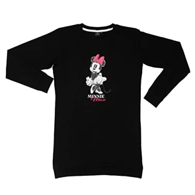 Bild av Disney Mimmi Pigg nattlinne för kvinnor sovskjorta pyjamas långärmad topp svart, M