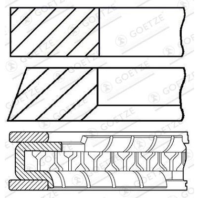 Bild av GOETZE ENGINE 08 450000 10 Jeu De Segments Pistons 69 RENAULT: TWINGO 2, CLIO 3, DACIA: Sandero I, Logan I Berline