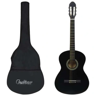 Bild av VidaXl Gitarr För Nybörjare Med Fodral Klassisk Svart 4/4 39&quot;