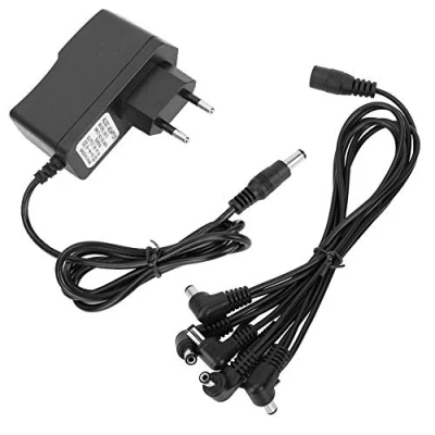 Bild av RiToEasysports Musical Adapter Ström, Gitarrpedal Strömförsörjning Professionell Gitarr Effekt Pedal 9V 1A EN Tow 6 Strömsladd ()