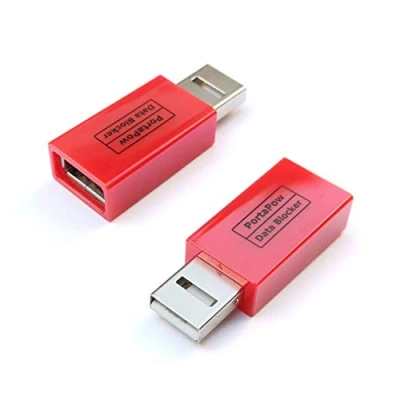 Bild av PortaPow 3te Gen USB datablasare (2 pack röd) skydd mot juice jacking