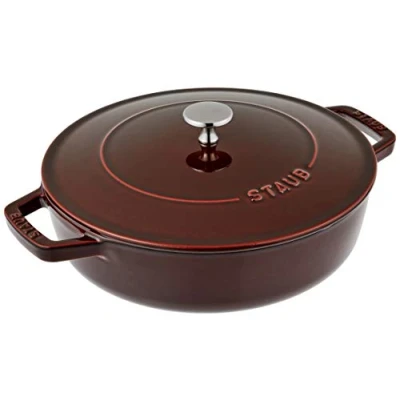 Bild av Staub Bräter mit Chistera, Induktionsgeeignet, Gusseisen, Basilikumgrün, 24 cm, 31.7 x 11.6 1 Einheiten