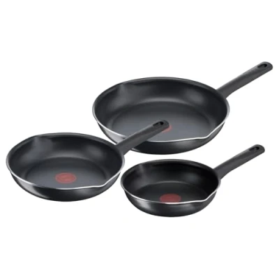 Bild av Tefal B56490 Day By på 3 delad pannuppsättning 20/24/28 cm non stick köksredskap Högpresterande titan beläggning Svart [Ej lämplig för induktion]