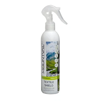 Bild av Mountval Textil Shield, Spray On Waterproofer för Vått Väder och Vandringskläder, Behaglig Lukt, Fungerar med Gore Tex, Lösningsmedelsfri, 300 ml