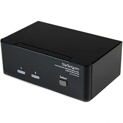 Bild av StarTech.com 2 Port Dual DVI USB KVM omkopplare w / Audio &amp; hub ljud portar
