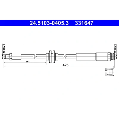 Bild av ATE 24.5103 0405.3 Flexible De Frein 425 M10x1 OPEL: Adam, Corsa E 3/5 portes