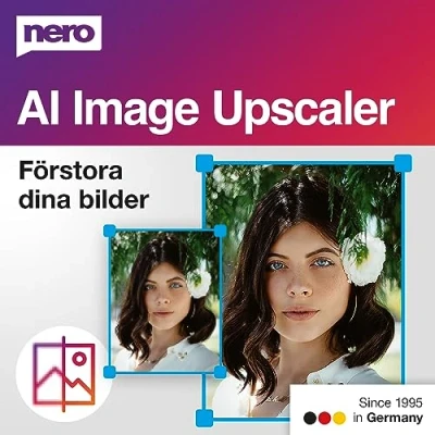 Bild av Nero AI Image Upscaler Förstora bilder Skärpa foton Skala till 4K Optimera Enkel skärpning Windows 11 / 10 för 1 PC (Årlig licens)