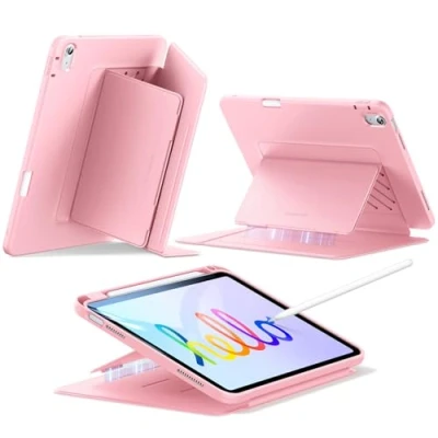 Bild av ESR för iPad (A16) fodral 11:e generationen, 11:e/10:e (2025/2022), vertikalt stativskydd, flera stativvinklar, ultrastabbt skydd med pennhållare, flip magnetisk serien