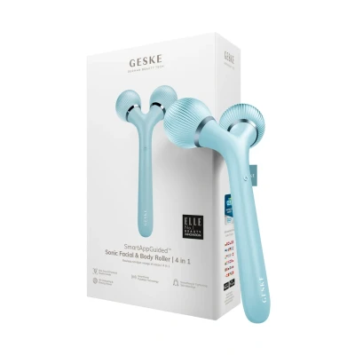Bild av Geske Sonic Facial BODY Roller 4 IN 1 Electronic Tools SMARTAPPGUIDED Ansiktsvård tillbehör, Storlek: One Size, Turquoise
