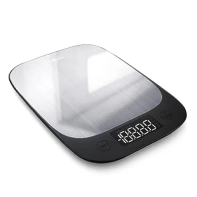 Bild av EUROPAPA® digital köksvåg, 1 g/5 kg gramvåg med stor LCD display, våg, brevvåg vägningsyta i rostfritt stål, 5 måttenheter, tarafunktion