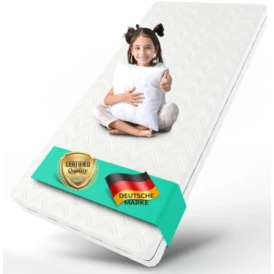 Bild av ALAVYA HOME® Barnmadrass 90 x 200 cm utan resårlakan 10 hög i CertiPUR certifierat skumgummi med tvättbart överdrag Högkvalitativ madrass för barnsäng ungdomsmadrass tillverkad EU