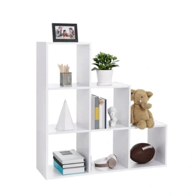 Bild av VASAGLE Bokhyllor, bokhylla med 10 kuber, rumsavdelare, fristående hyllplan display, fack, 129,5 x 29 cm, för vardagsrum, sovrum, arbetsrum, vit LBC10WTV1