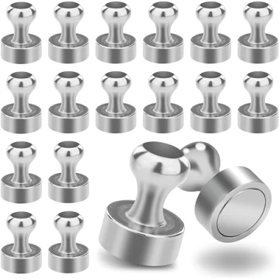 Bild av Poppstar 18x silverfärgade magneter (12x16mm, stark, vidhäftningsförmåga 1kg), silver