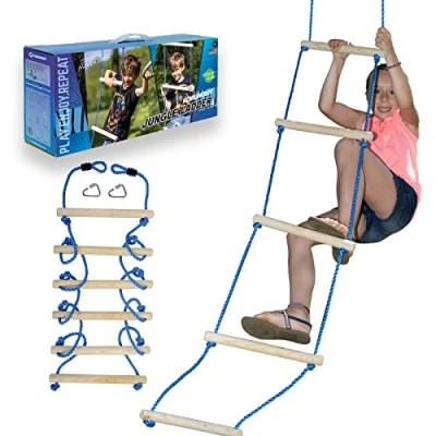 Bild av Schildkröt® Jungle Ladder, Line tillbehör, 2,5 meter lång robust repstege, 6 högkvalitativa träpinnar, mångsidiga användningsområden