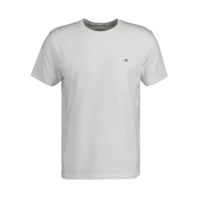 Bild av GANT Slim Shield SS T shirt för män, Vit, standard, S