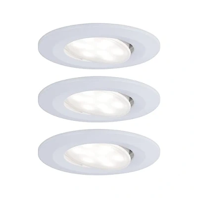 Bild av Paulmann 99927 LED inbyggnadslampa Calla rund set om 3 3x6W IP65 neutral vit infälld spotlight matt svängbara spotlights plast lampa 4000K
