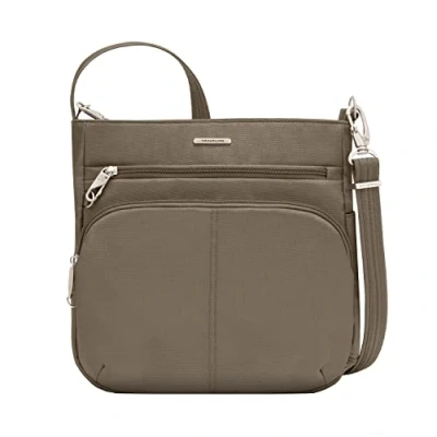 Bild av Travelon Dam anti stöld klassisk N/S crossbody väska, Muskotsfärgad, 12.5 x 12 4, stöldskydd nord/syd väska