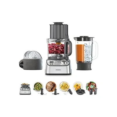 Bild av Kenwood MultiPro XL Weigh+ FDM72.990SS kompakt matberedare med integrerad våg och timer, ExpressDice, 3 l arbetsbehållare, variabel hastighet, påfyllningsfack, 1000 watt, silver