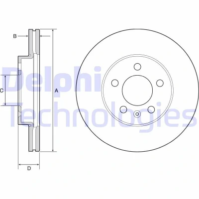 Bild av Bromsskiva DELPHI BG4963C