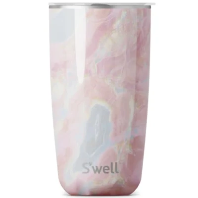 Bild av S&#039;well Tumbler med lock, 530 ml, Geode Rose, BPA/BPS fri trippelisolerad resemugg skjutbart för varma och kalla drycker, hemma eller på jobbet, upp till 12 timmar kall/4 varm
