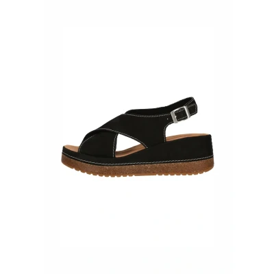 Bild av Clarks dam Kassanda Step Sandal, Black Nubuck, 8 UK, Svart 42 EU