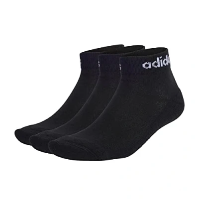 Bild av adidas Unisex Barn Linear Ankle Cushioned Socks 3 Pairs, Black/White, 5 6 Years