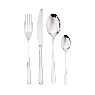 Bild av Sambonet 52553 81 knapp monoblock rostfritt stål porslin set 18/10, för 6 personer, 24 delar: gafflar, skedar, knivar, teskedar, diskmaskinssäker