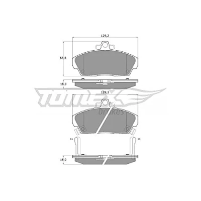 Bild av TOMEX brakes TX 11 51 Jeu de plaquettes frein Essieu avant avec indicateur d&#039;usure HONDA: CIVIC 7 Hatchback, 6 Fastback