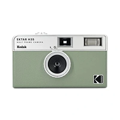 Bild av Kodak Ektar H35 halvformat filmkamera, 35 mm, återanvändbar, utan fokusering, lätt, lätt att använda (salviagrön) (film och AAA batteri ingår inte)