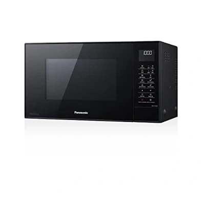 Bild av Panasonic NN CT56JBGPG, smal kombimikrovågsugn med glassroterande tallrik, 27 l, 1000 W, 100220 C, kvartsgrill, inverterteknik, 29 automatiska program, turbo frostning, timer, svart