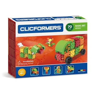 Bild av Clicformers byggstenar för barn från 3 år, kreativa pedagogiska leksaker i 70 delad bas, plug in spel pojkar och flickor, Montessori byggleksaker, STEM leksaker,