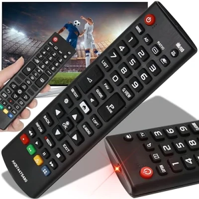 Bild av Retoo Universell fjärrkontroll för LG TV, AK74475490, HDTV AKB75095308, AKB75095307, AKB73715601 olika Ultra HD TV apparater, ingen konfiguration, kompatibel med LCD LED