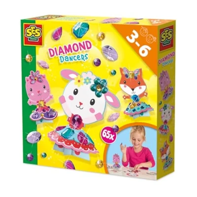 Bild av SES Diamond Dancers Craft Kit to Make Paper Dancing Dolls Decorate with 65 Stickers