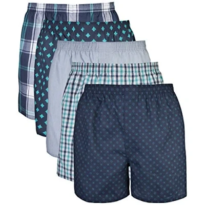 Bild av Gildan Vävda boxershorts för män, flerpack (5 pack), Marinblå, 5 stycken, L