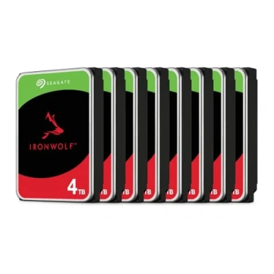 Bild av Seagate IronWolf, 4 TB, Intern Hårsddisk, NAS, CMR, 3,5&quot;, SATA, 6 GB/s, 5400 RPM, 256 MB cache, NAS RAID, 3 års Rescue Services, FFP (ST4000VN006)