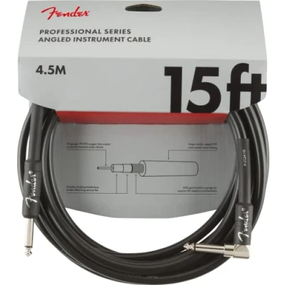 Bild av Fender Professional Series Instrumentkablar 15 &#039;(BQ 6) 4,5 meter, svart (vinklad)
