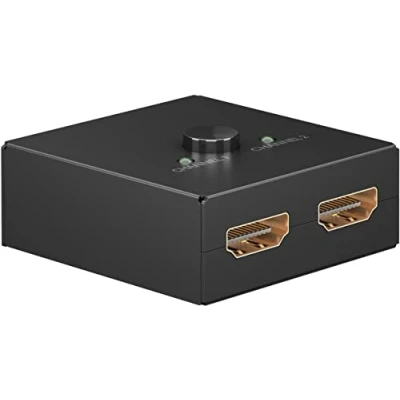Bild av goobay 58485 HDMI switch 2 i 1 out/4K vid 30Hz (2160p) distributör/HDMI 1.4 omkopplingslåda för PS4, PS5, bärbara datorer eller bildskärmar