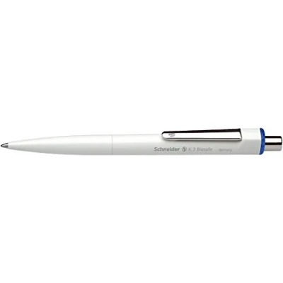Bild av Schneider 3273 skrivinstrument infällbar kulspetspenna K 3 Biosafe, M, blå, tunna färg vit, 1 st
