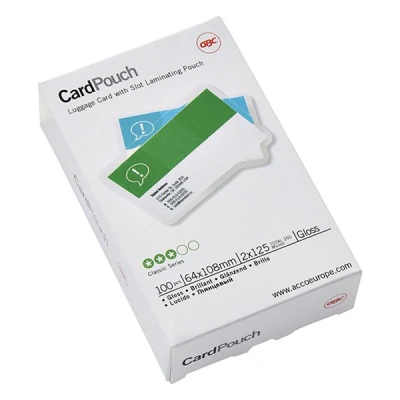 Bild av GBC Lamineringsfickor För Kort, 64 x 108 mm, Glansiga, 2 125 Mikron, 100 Pack, 3740433