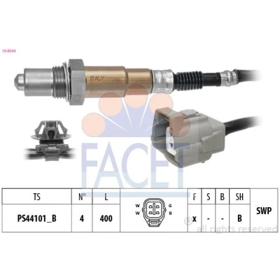 Bild av FACET 10.8564 Sonde lambda avec monture chauffé, planaire, Filetage prégraissé MAZDA: 2 3/5 portes, CX 3