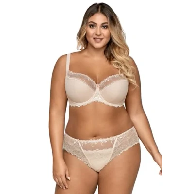 Bild av AVA 1030 BH med bygel, halvt vadderad, hel kupa, ej separerbara reglerade band, tillverkad i EU, BEIgE, 80E
