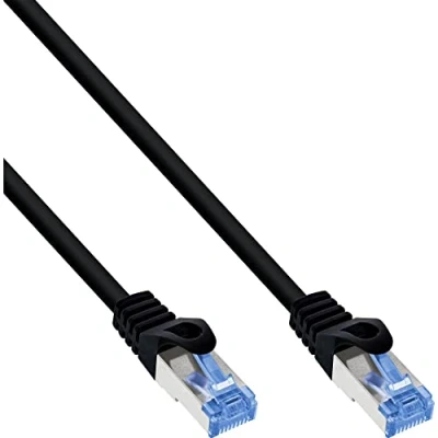 Bild av InLine 74802S patchkabel, Cat.6A, S/FTP, TPE flexibel, svart, 2 m
