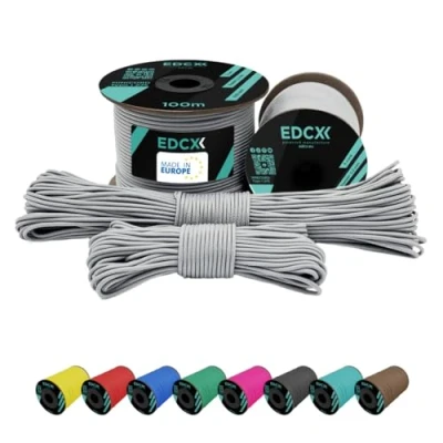 Bild av EdcX 2 mm paracord i nylon 275 (15, 30, 50 och 100 m) % nylonrep, 3 strängsladd, nylonsladd många färger (vit, 30
