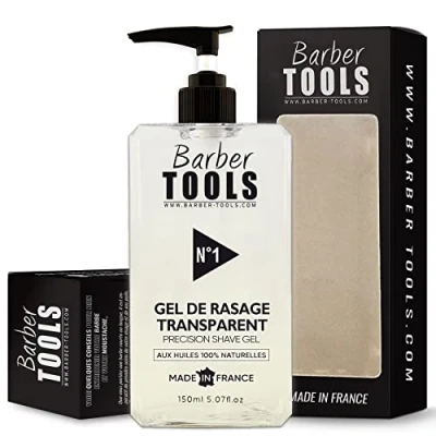 Bild av BARBER TOOLS ✪ Rakgel transparent 150 ml för exakt rakning av skäggkonturerna (synlighet, glidning och maximalt skydd)
