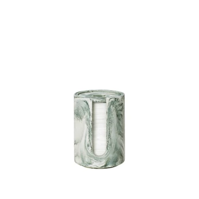 Bild av Ferm Living Mist Cotton Pad Holder Behållare Emerald Off white W8 x D8 H11.8 cm
