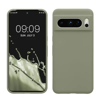 Bild av kwmobile fodral kompatibelt med Google Pixel 8 Pro TPU silikon telefonskydd mjuk finish grågrön