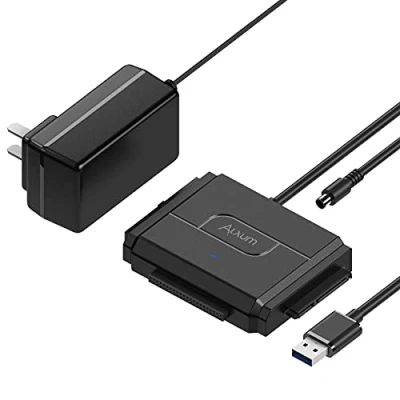 Bild av Alxum IDE till USB adapter, SATA hårddiskläsare för 2,5/3,5 tum HDD och III HDD/SSD, med 12V/2A strömförsörjning